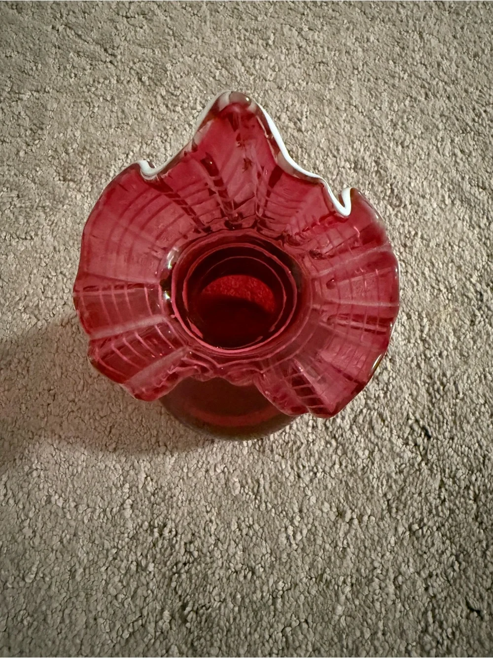 Decorative Ruby Red / Pink Glass Bud Vase - Home Accents